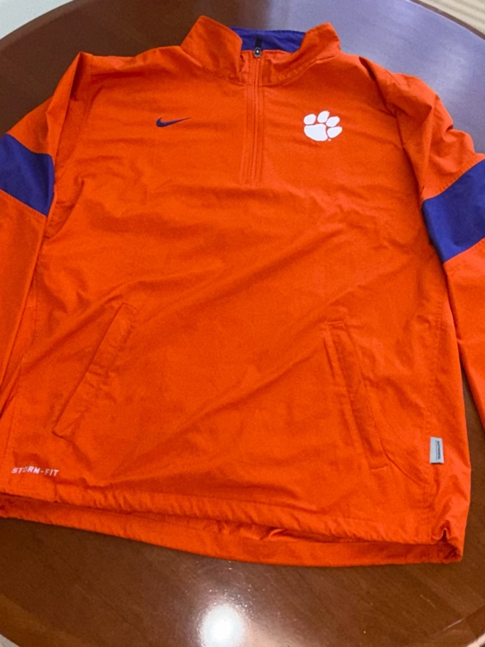 Nike Orange and Purple Clemson Paw 1/4 Zip Pullover